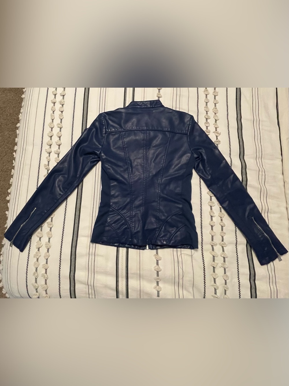 Guess Blue Faux Leather Moto Jacket - Picture 6 of 6